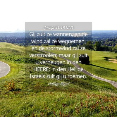 Picture 04 - Jesaja 41:16 NLD - Gij zult ze wannen, en de wind zal ze wegnemen, - Bible Verse Picture