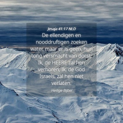 Picture 04 - Jesaja 41:17 NLD - De ellendigen en nooddruftigen zoeken water, maar - Bible Verse Picture