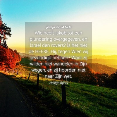Picture 04 - Jesaja 42:24 NLD - Wie heeft Jakob tot een plundering overgegeven, - Bible Verse Picture