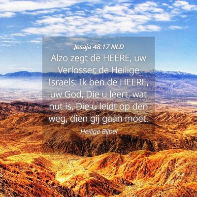 Picture 04 - Jesaja 48:17 NLD - Alzo zegt de HEERE, uw Verlosser, de Heilige - Bible Verse Picture