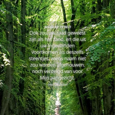 Picture 04 - Jesaja 48:19 NLD - Ook zou uw zaad geweest zijn als het zand, en die - Bible Verse Picture