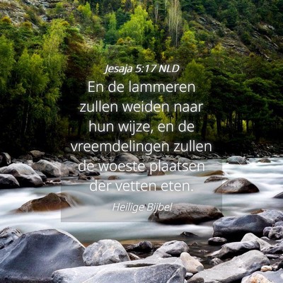 Picture 04 - Jesaja 5:17 NLD - En de lammeren zullen weiden naar hun wijze, en - Bible Verse Picture