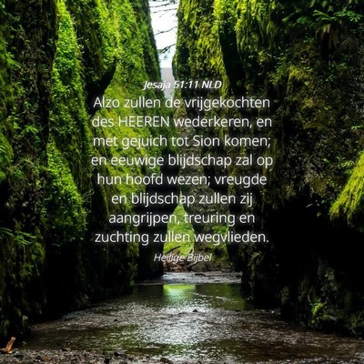Picture 04 - Jesaja 51:11 NLD - Alzo zullen de vrijgekochten des HEEREN - Bible Verse Picture