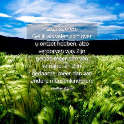 Picture 04 - Jesaja 52:14 NLD - Gelijk als velen zich over u ontzet hebben, alzo - Bible Verse Picture