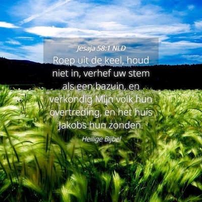 Picture 04 - Jesaja 58:1 NLD - Roep uit de keel, houd niet in, verhef uw stem - Bible Verse Picture