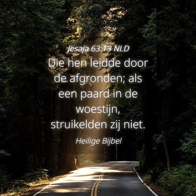 Picture 04 - Jesaja 63:13 NLD - Die hen leidde door de afgronden; als een paard - Bible Verse Picture