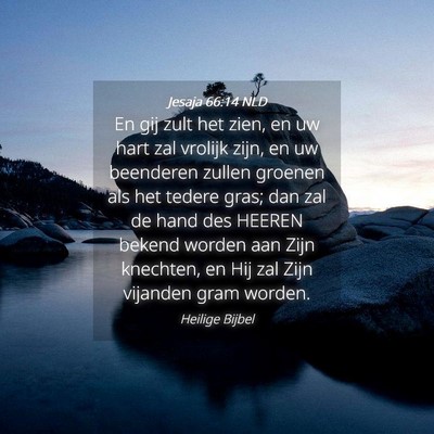 Picture 04 - Jesaja 66:14 NLD - En gij zult het zien, en uw hart zal vrolijk - Bible Verse Picture