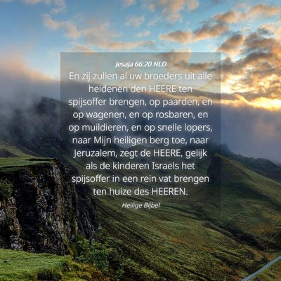 Picture 04 - Jesaja 66:20 NLD - En zij zullen al uw broeders uit alle heidenen - Bible Verse Picture