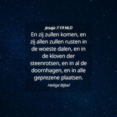 Picture 04 - Jesaja 7:19 NLD - En zij zullen komen, en zij allen zullen rusten - Bible Verse Picture