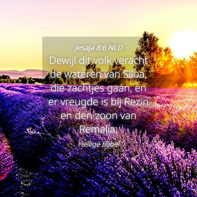 Picture 04 - Jesaja 8:6 NLD - Dewijl dit volk veracht de wateren van Siloa, die - Bible Verse Picture