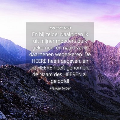 Picture 04 - Job 1:21 NLD - En hij zeide: Naakt ben ik uit mijner moeders - Bible Verse Picture