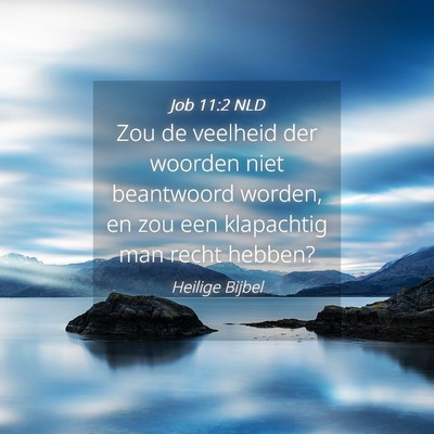 Picture 04 - Job 11:2 NLD - Zou de veelheid der woorden niet beantwoord - Bible Verse Picture