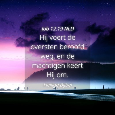 Picture 04 - Job 12:19 NLD - Hij voert de oversten beroofd weg, en de - Bible Verse Picture