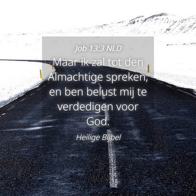 Picture 04 - Job 13:3 NLD - Maar ik zal tot den Almachtige spreken, en ben - Bible Verse Picture