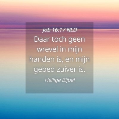 Picture 04 - Job 16:17 NLD - Daar toch geen wrevel in mijn handen is, en mijn - Bible Verse Picture