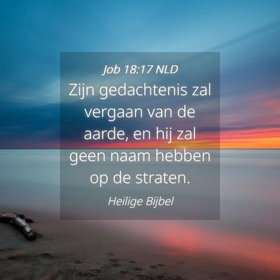 Picture 04 - Job 18:17 NLD - Zijn gedachtenis zal vergaan van de aarde, en hij - Bible Verse Picture
