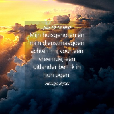 Picture 04 - Job 19:15 NLD - Mijn huisgenoten en mijn dienstmaagden achten mij - Bible Verse Picture
