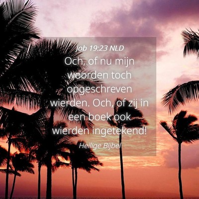 Picture 04 - Job 19:23 NLD - Och, of nu mijn woorden toch opgeschreven - Bible Verse Picture