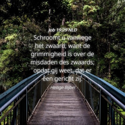 Picture 04 - Job 19:29 NLD - Schroomt u vanwege het zwaard; want de - Bible Verse Picture