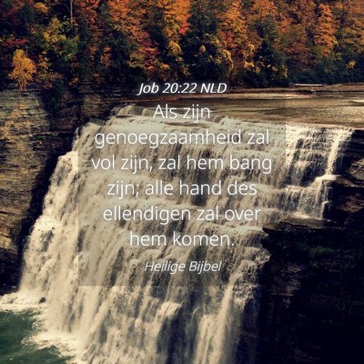 Picture 04 - Job 20:22 NLD - Als zijn genoegzaamheid zal vol zijn, zal hem - Bible Verse Picture