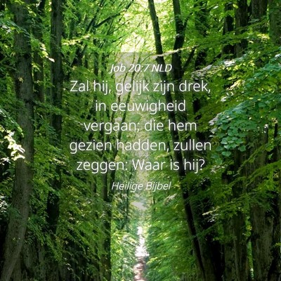 Picture 04 - Job 20:7 NLD - Zal hij, gelijk zijn drek, in eeuwigheid vergaan; - Bible Verse Picture