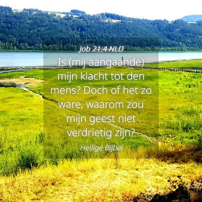 Picture 04 - Job 21:4 NLD - Is (mij aangaande) mijn klacht tot den mens? Doch - Bible Verse Picture