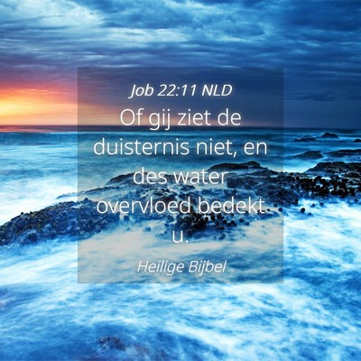 Picture 04 - Job 22:11 NLD - Of gij ziet de duisternis niet, en des water - Bible Verse Picture