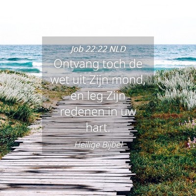 Picture 04 - Job 22:22 NLD - Ontvang toch de wet uit Zijn mond, en leg Zijn - Bible Verse Picture