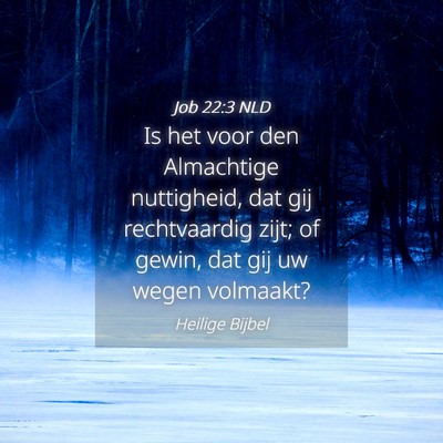 Picture 04 - Job 22:3 NLD - Is het voor den Almachtige nuttigheid, dat gij - Bible Verse Picture
