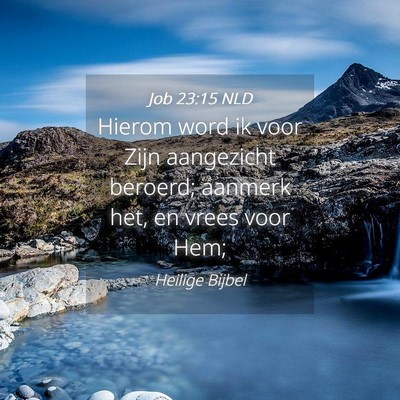Picture 04 - Job 23:15 NLD - Hierom word ik voor Zijn aangezicht beroerd; - Bible Verse Picture