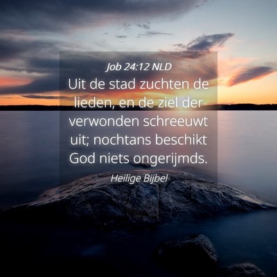 Picture 04 - Job 24:12 NLD - Uit de stad zuchten de lieden, en de ziel der - Bible Verse Picture
