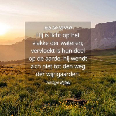 Picture 04 - Job 24:18 NLD - Hij is licht op het vlakke der wateren; vervloekt - Bible Verse Picture
