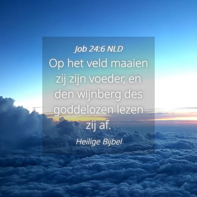 Picture 04 - Job 24:6 NLD - Op het veld maaien zij zijn voeder, en den - Bible Verse Picture