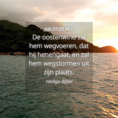 Picture 04 - Job 27:21 NLD - De oostenwind zal hem wegvoeren, dat hij - Bible Verse Picture