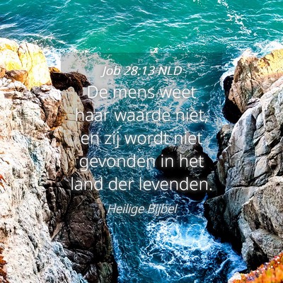 Picture 04 - Job 28:13 NLD - De mens weet haar waarde niet, en zij wordt niet - Bible Verse Picture