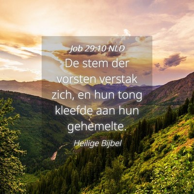 Picture 04 - Job 29:10 NLD - De stem der vorsten verstak zich, en hun tong - Bible Verse Picture