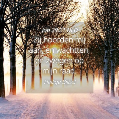 Picture 04 - Job 29:21 NLD - Zij hoorden mij aan, en wachtten, en zwegen op - Bible Verse Picture