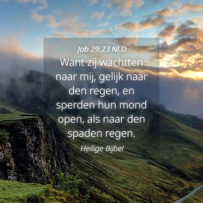 Picture 04 - Job 29:23 NLD - Want zij wachtten naar mij, gelijk naar den - Bible Verse Picture