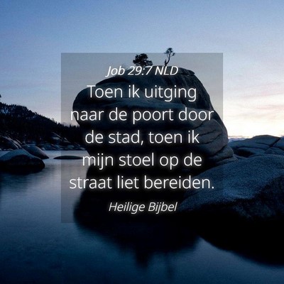 Picture 04 - Job 29:7 NLD - Toen ik uitging naar de poort door de stad, toen - Bible Verse Picture