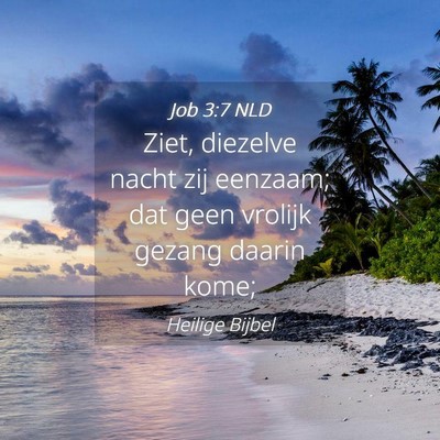 Picture 04 - Job 3:7 NLD - Ziet, diezelve nacht zij eenzaam; dat geen - Bible Verse Picture