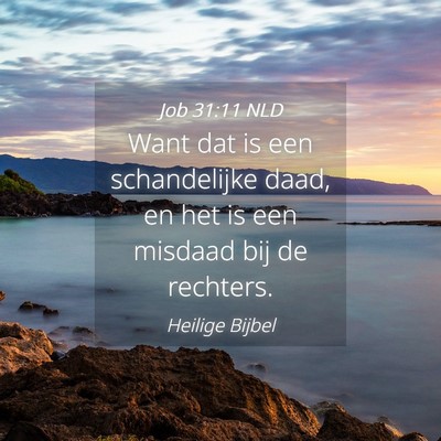 Picture 04 - Job 31:11 NLD - Want dat is een schandelijke daad, en het is een - Bible Verse Picture
