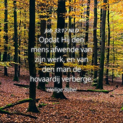 Picture 04 - Job 33:17 NLD - Opdat Hij den mens afwende van zijn werk, en van - Bible Verse Picture