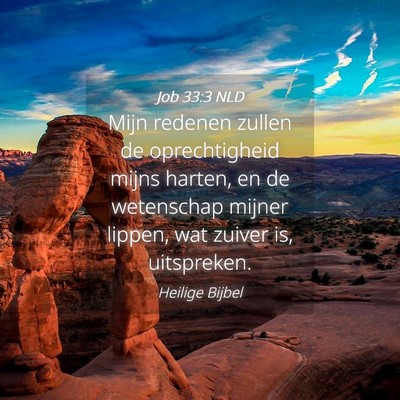 Picture 04 - Job 33:3 NLD - Mijn redenen zullen de oprechtigheid mijns - Bible Verse Picture