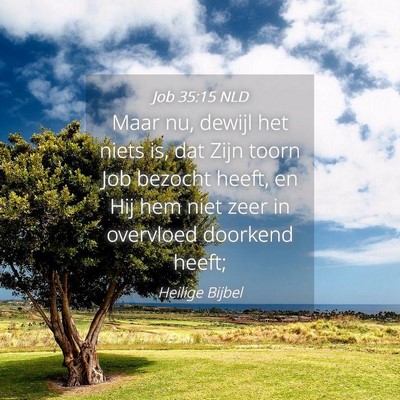 Picture 04 - Job 35:15 NLD - Maar nu, dewijl het niets is, dat Zijn toorn Job - Bible Verse Picture