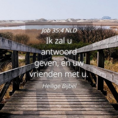 Picture 04 - Job 35:4 NLD - Ik zal u antwoord geven, en uw vrienden met - Bible Verse Picture