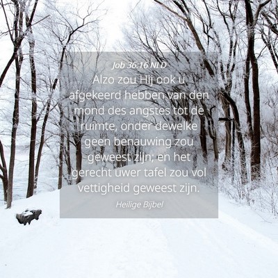 Picture 04 - Job 36:16 NLD - Alzo zou Hij ook u afgekeerd hebben van den mond - Bible Verse Picture