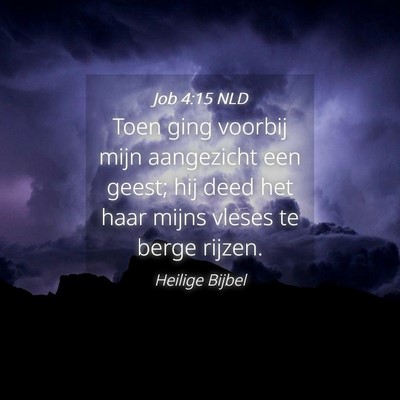 Picture 04 - Job 4:15 NLD - Toen ging voorbij mijn aangezicht een geest; hij - Bible Verse Picture