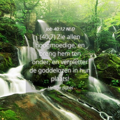 Picture 04 - Job 40:12 NLD - (40:7) Zie allen hoogmoedige, en breng hem ten - Bible Verse Picture