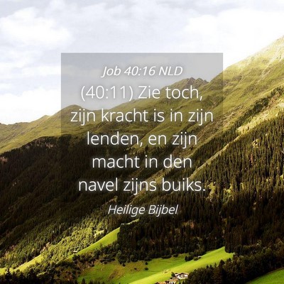 Picture 04 - Job 40:16 NLD - (40:11) Zie toch, zijn kracht is in zijn lenden, - Bible Verse Picture