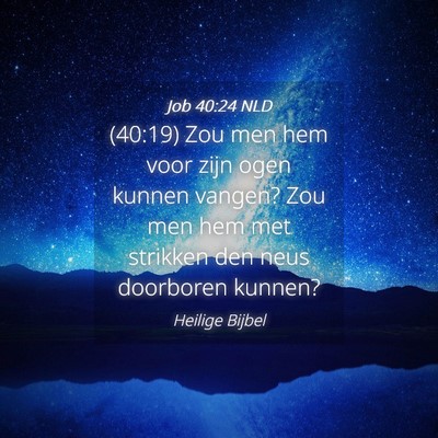 Picture 04 - Job 40:24 NLD - (40:19) Zou men hem voor zijn ogen kunnen vangen? - Bible Verse Picture